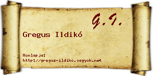 Gregus Ildikó névjegykártya